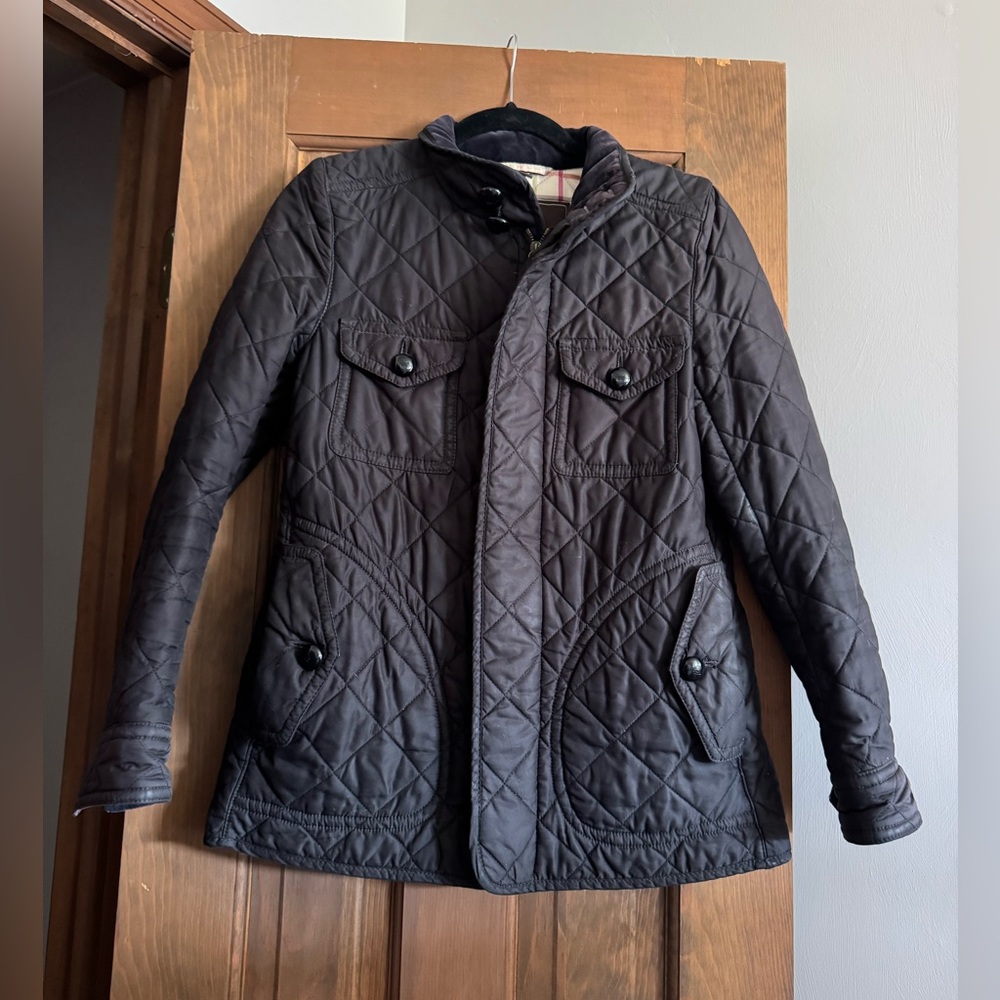 Coach Black Diamond Quilted Button Up Jacket